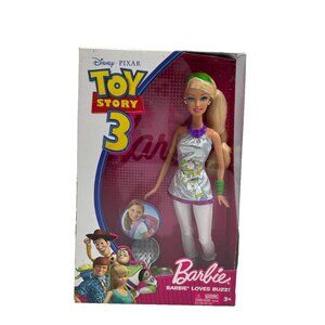 NIB 2009 Disney Pixar Toy Story 3 BARBIE loves BUZZ! Keychain Mattel # R9296